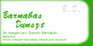 barnabas dunszt business card